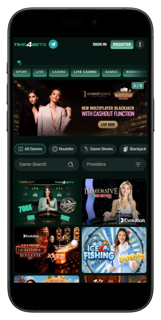 time4bet dubai live casino app